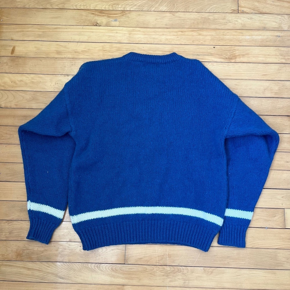 Vintage Hunters From Parallax Paris Wool Sweater Blue Duck Hunting Intarsia XL - Picture 4 of 6